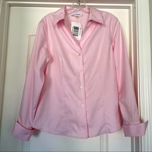 Calvin Klein pink blouse buttoned shirt, size 8 NWT